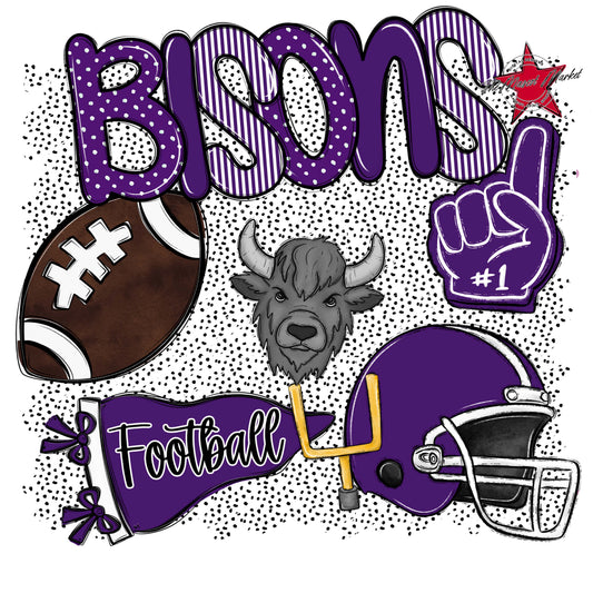 Bisons Football Spirit-Purple