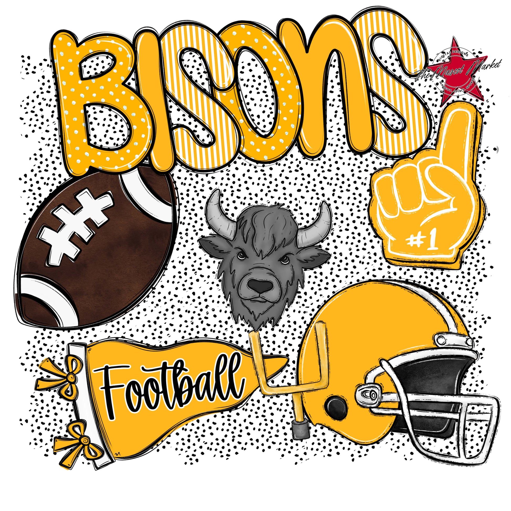 Bisons Football Spirit-Yellow