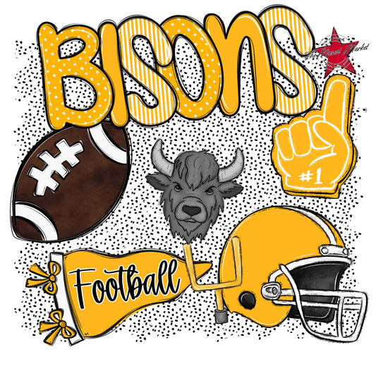 Bisons Football Spirit-Yellow