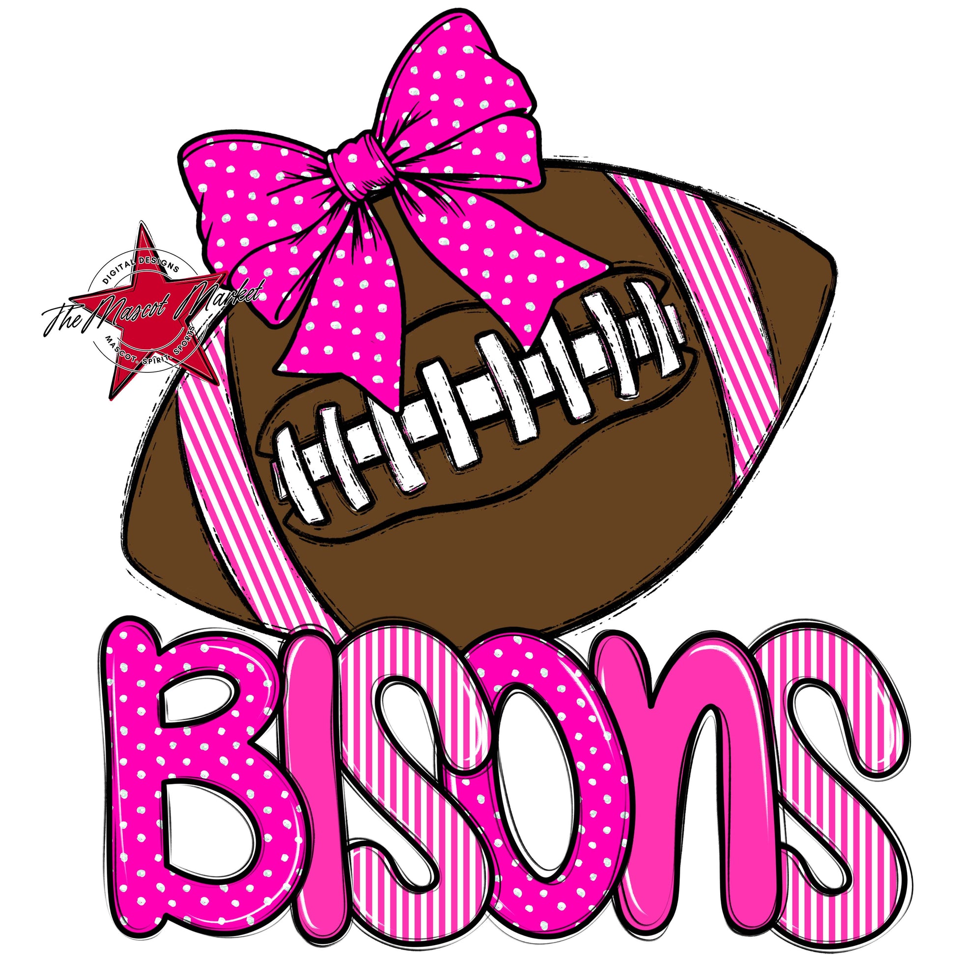 Bisons Football Spirit Design-Pink