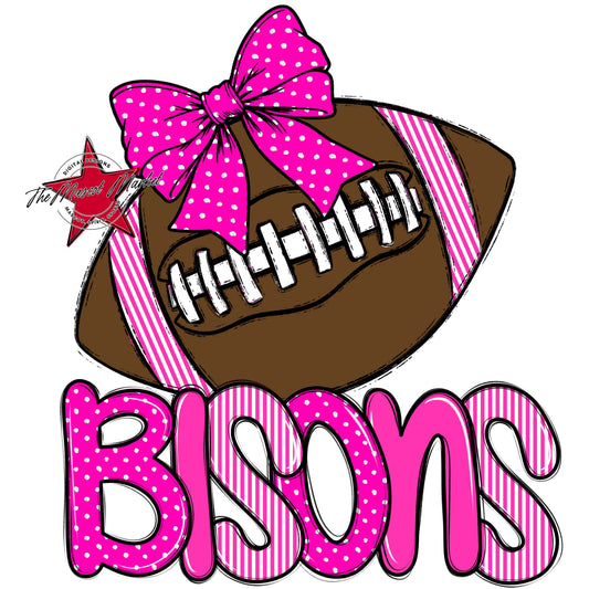 Bisons Football Spirit Design-Pink