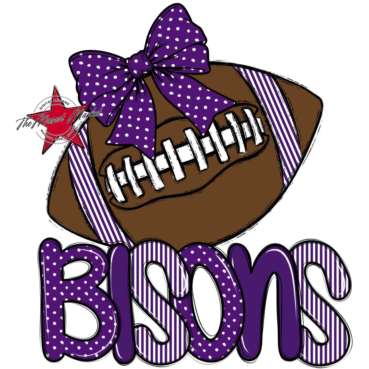 Bisons Football Spirit Design-Purple