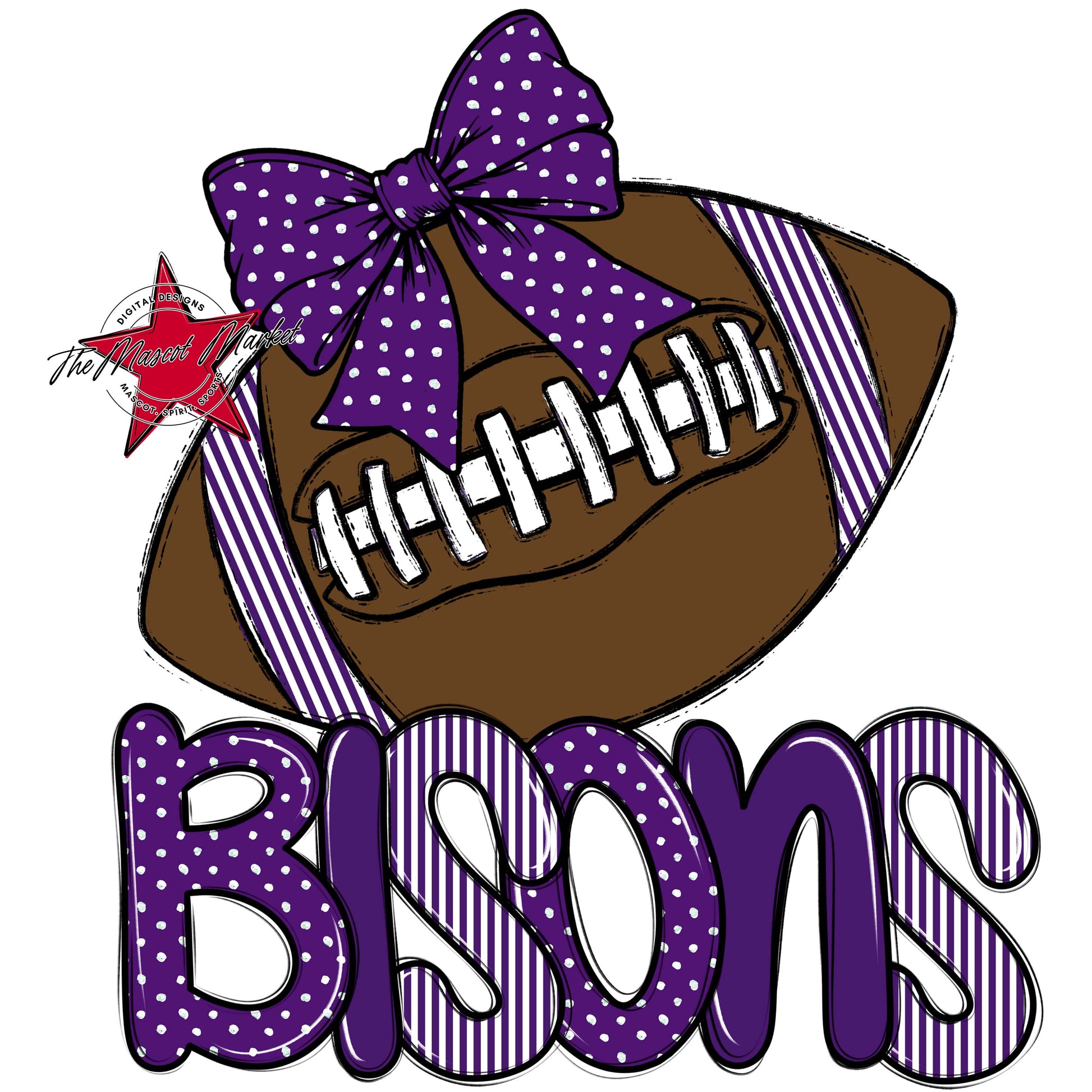 Bisons Football Spirit Design-Purple