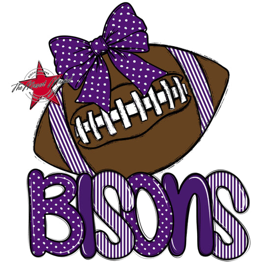 Bisons Football Spirit Design-Purple
