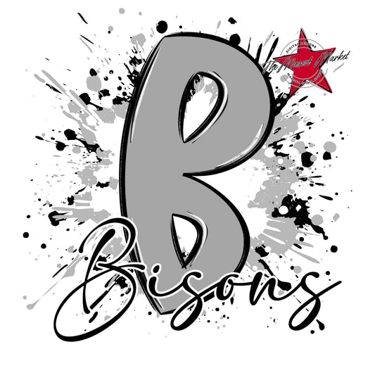 Bisons Mascot Splatter-Grey