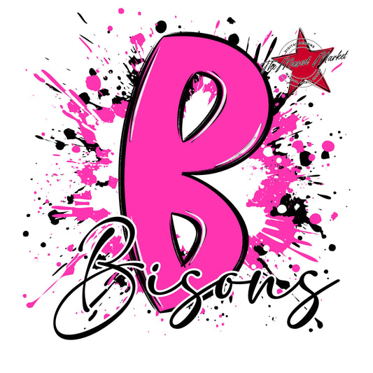 Bisons Mascot Splatter-Pink