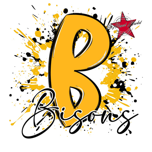 Bisons Mascot Splatter-Yellow