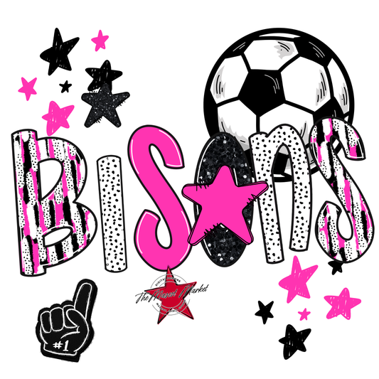Bisons Soccer Scrape-Pink