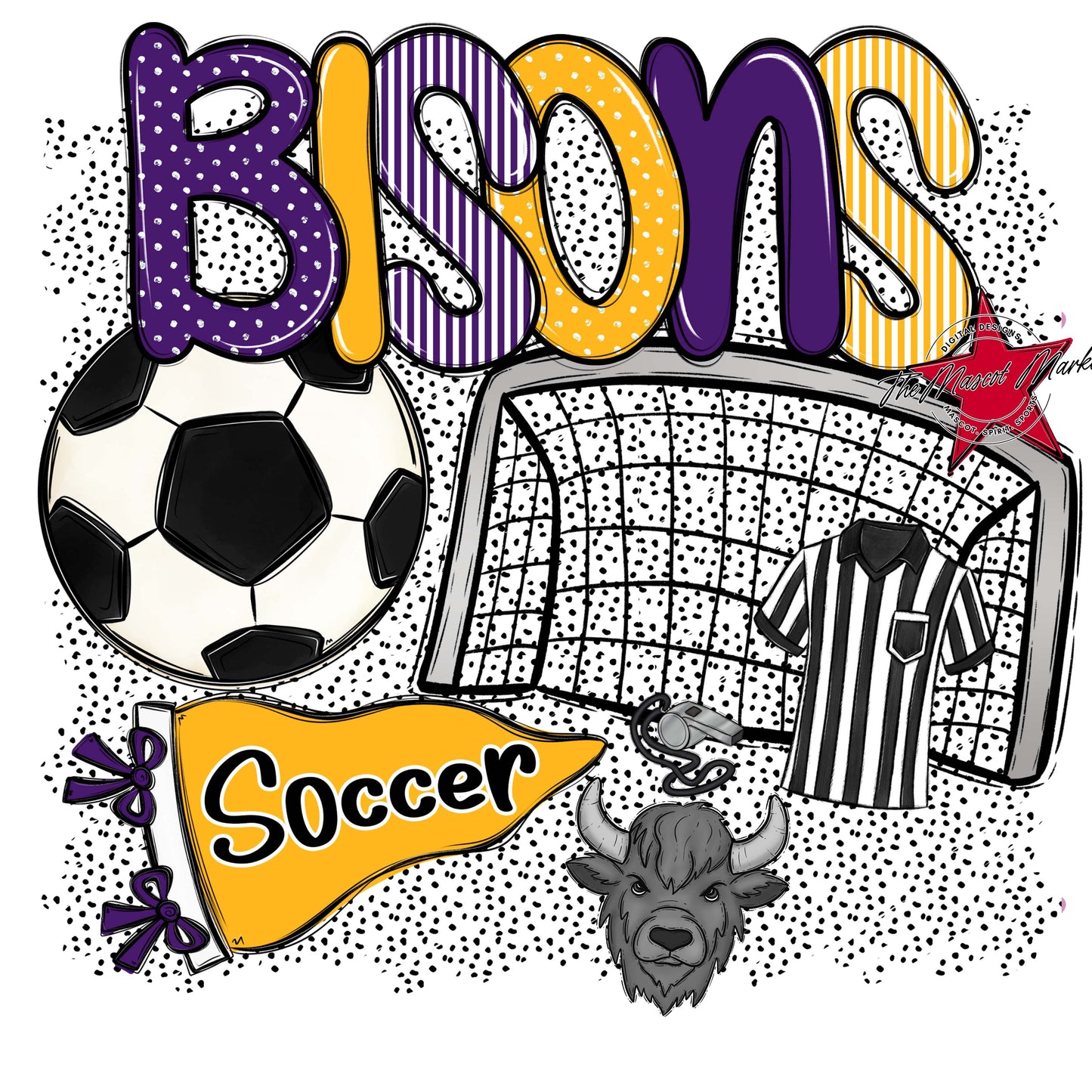 Bisons Soccer Spirit-Purple & Yellow
