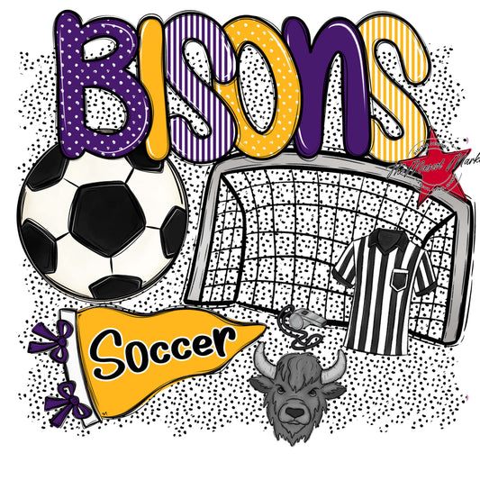 Bisons Soccer Spirit-Purple & Yellow