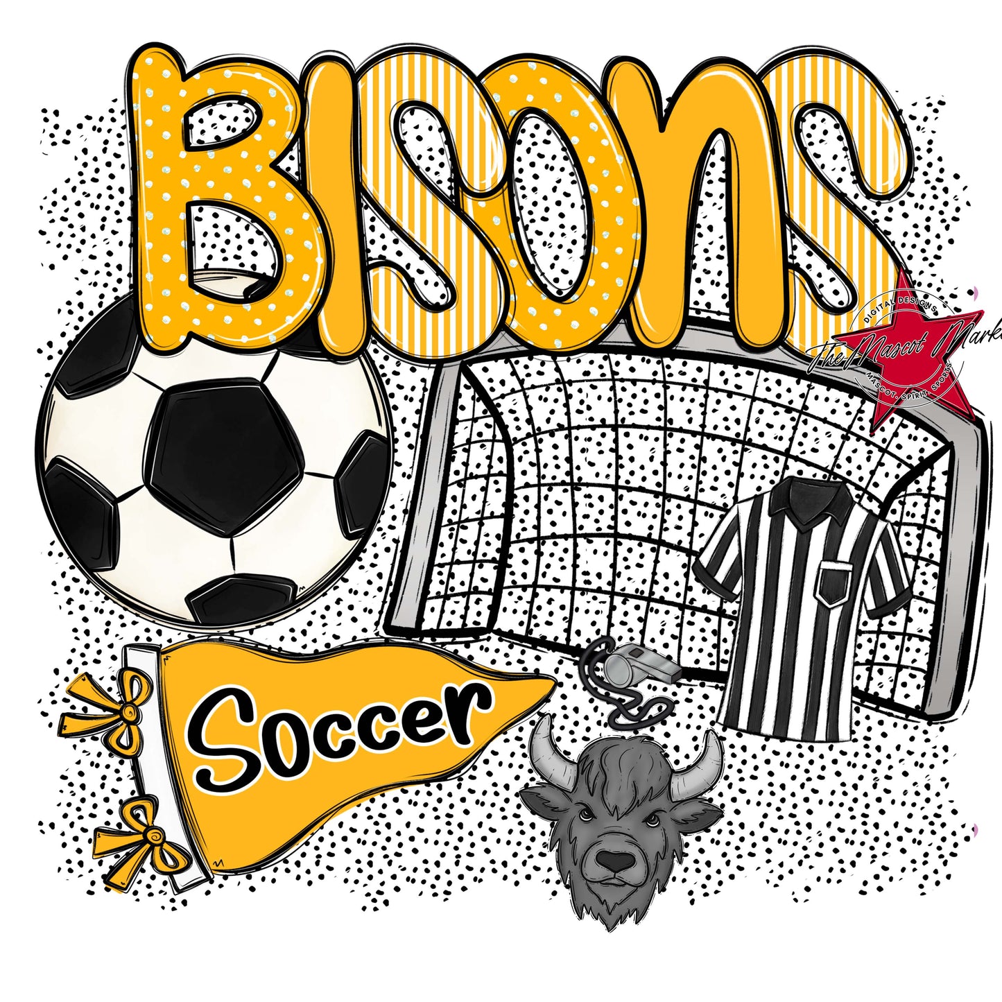 Bisons Soccer Spirit-Yellow