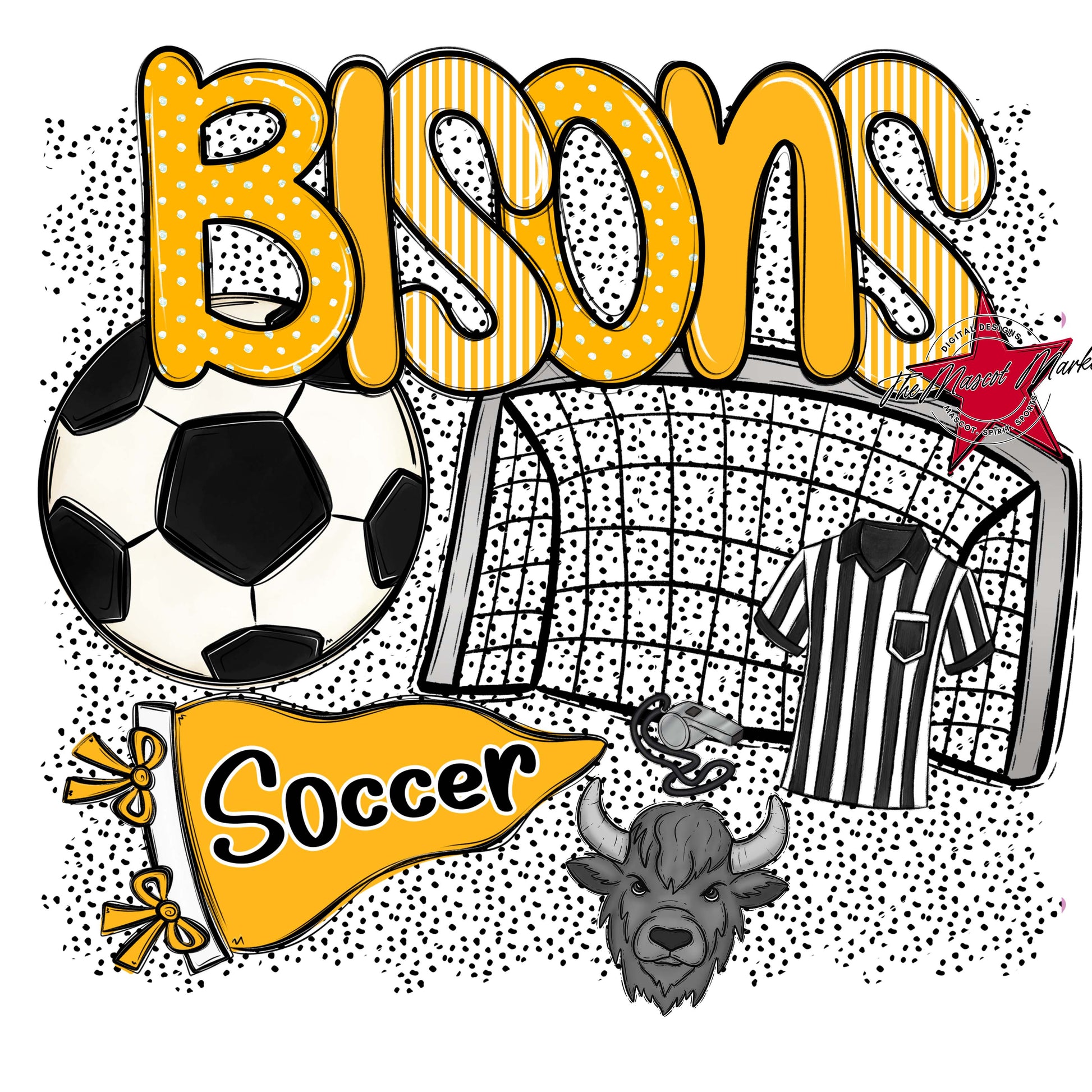 Bisons Soccer Spirit-Yellow