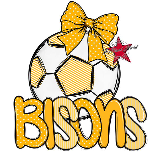 Bisons Soccer Spirit Design-Yellow