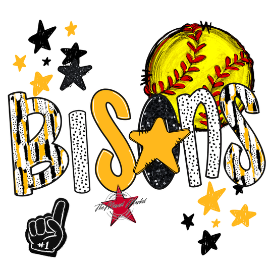 Bisons Softball Scrape-Yellow