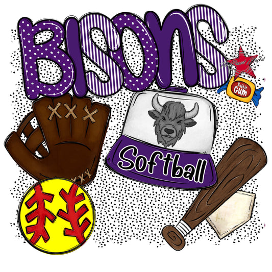 Bisons Softball Spirit-Purple