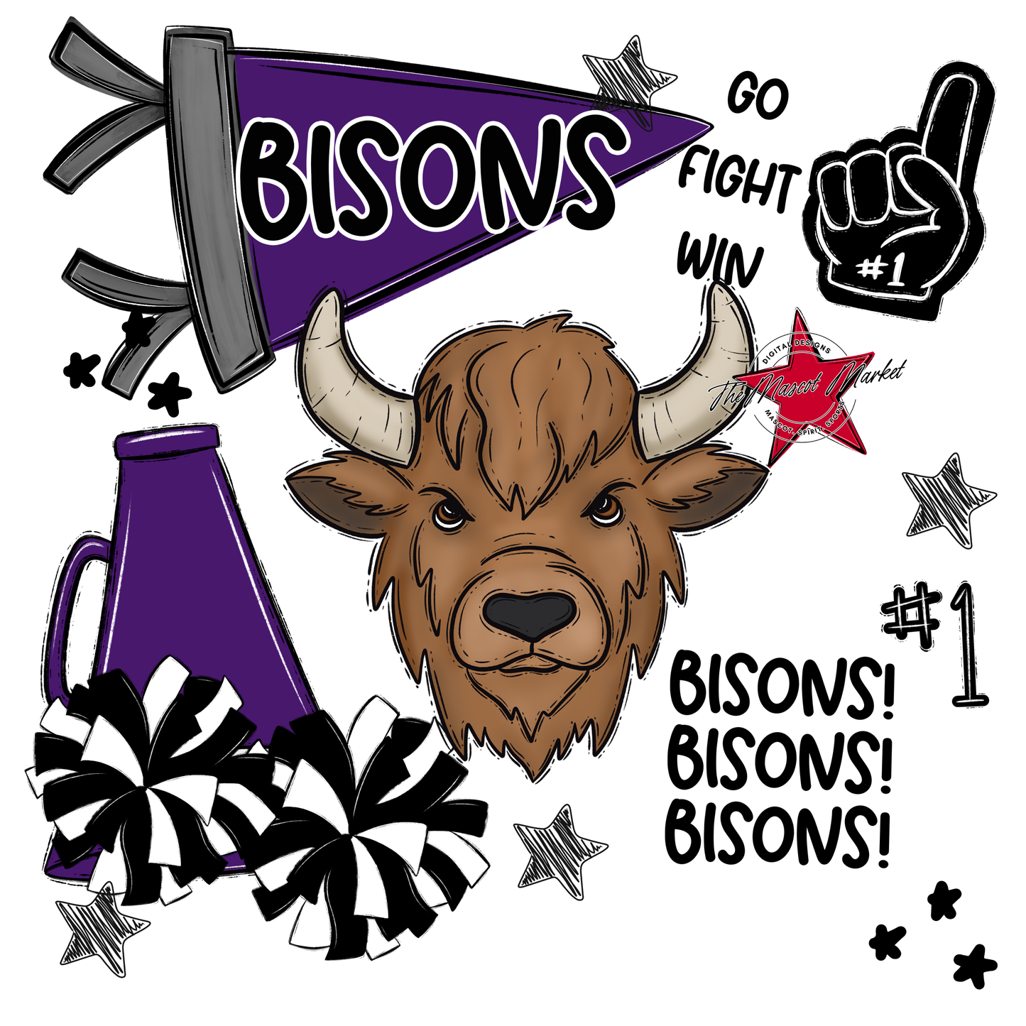 Bisons Spirit Design-Purple