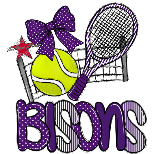 Bisons Tennis Spirit Design-Purple