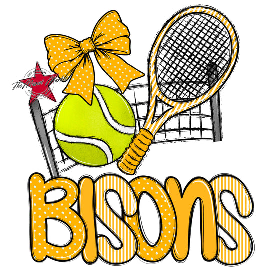 Bisons Tennis Spirit Design-Yellow