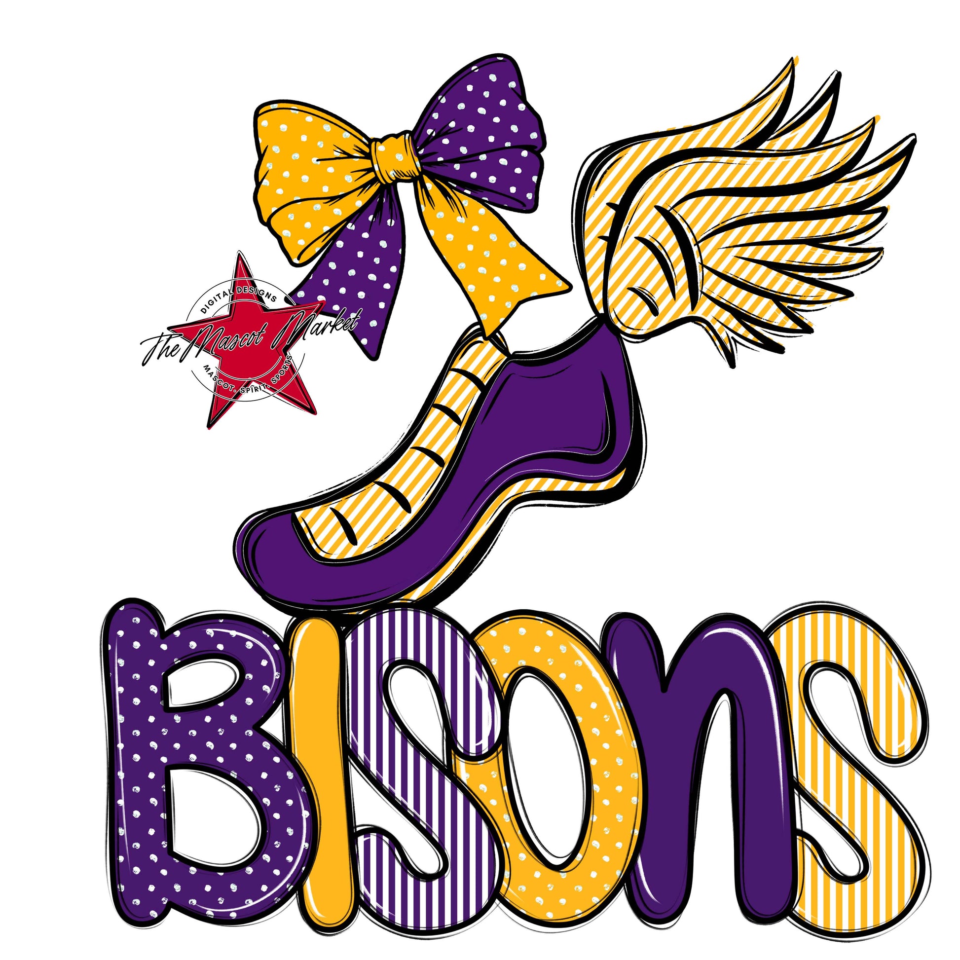 Bisons Track Spirit Design-Purple & Yellow
