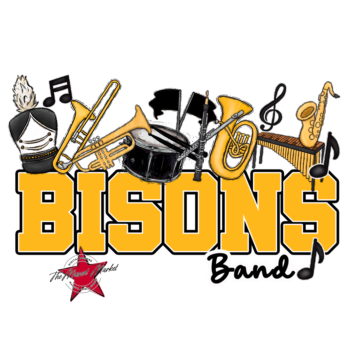 Bisons Varsity Band-Yellow