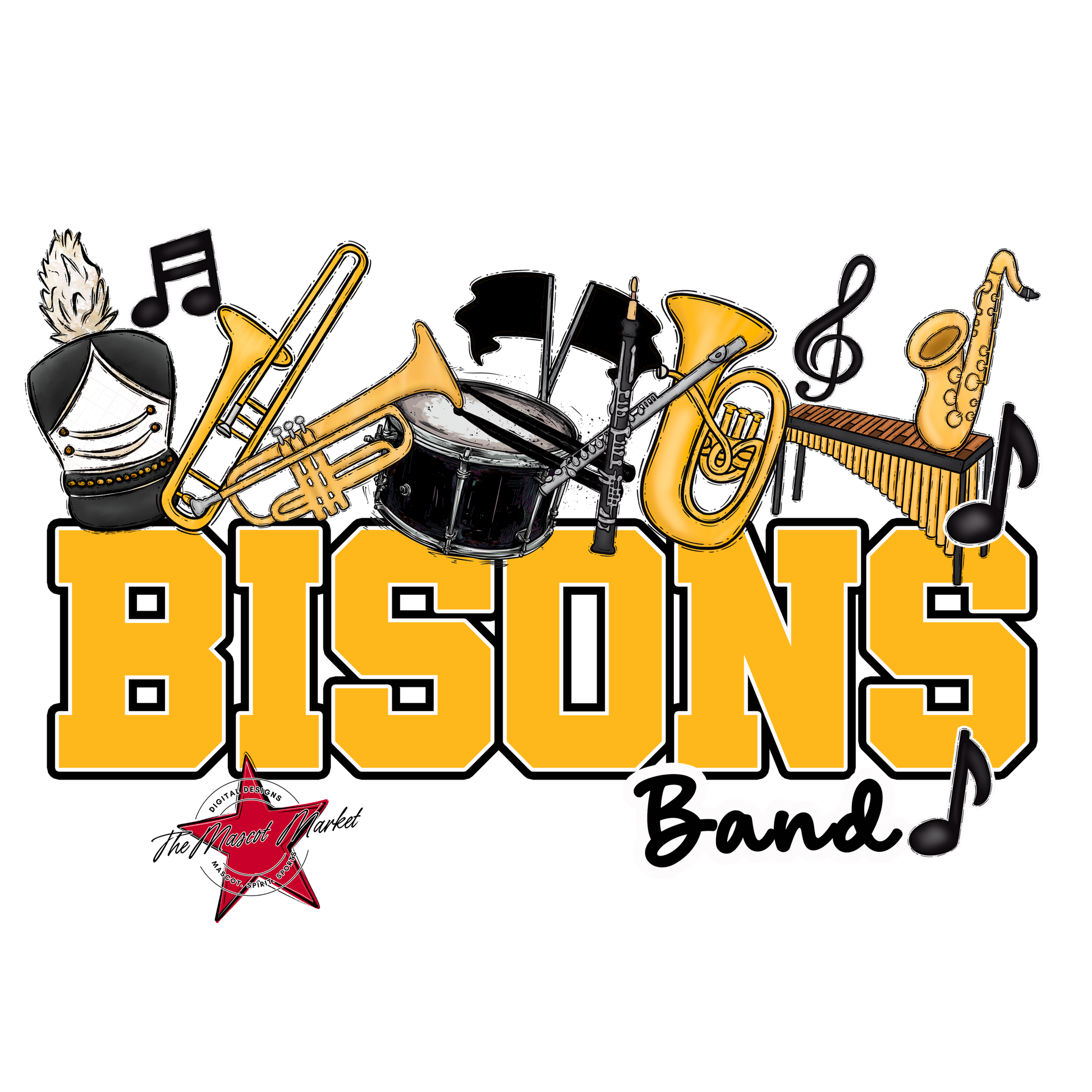 Bisons Varsity Band-Yellow