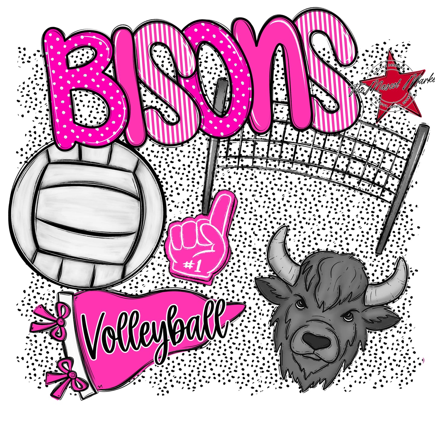 Bisons Volleyball Spirit-Pink