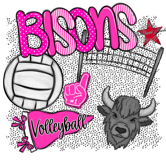 Bisons Volleyball Spirit-Pink