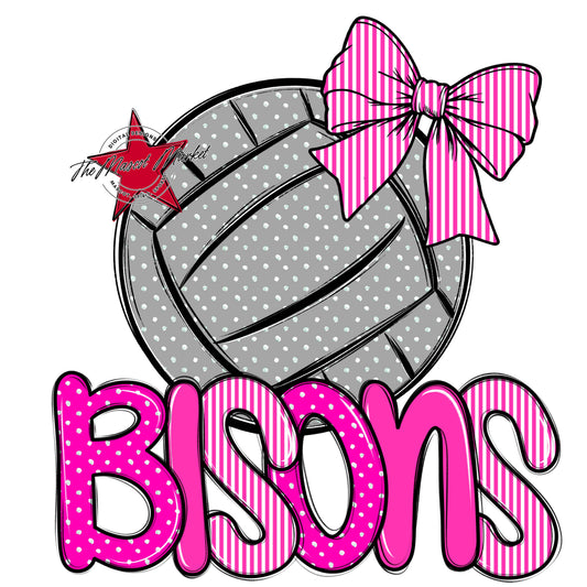 Bisons Volleyball Spirit Design-Pink