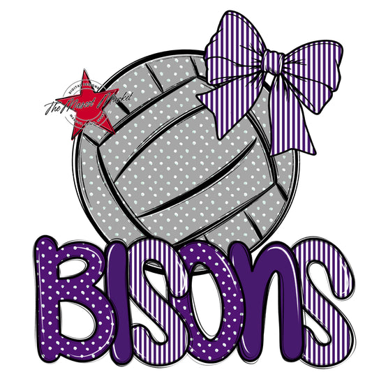 Bisons Volleyball Spirit Design-Purple