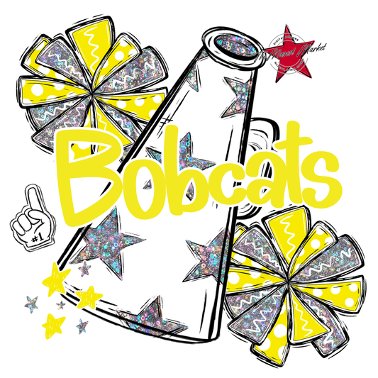 Bobcats Alpha Megaphone Design-Bright Yellow
