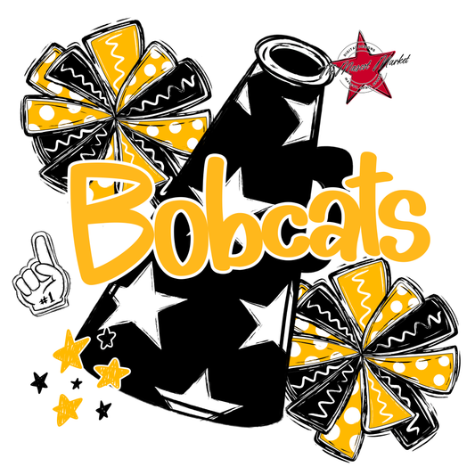 Bobcats Alpha Megaphone Design-Yellow