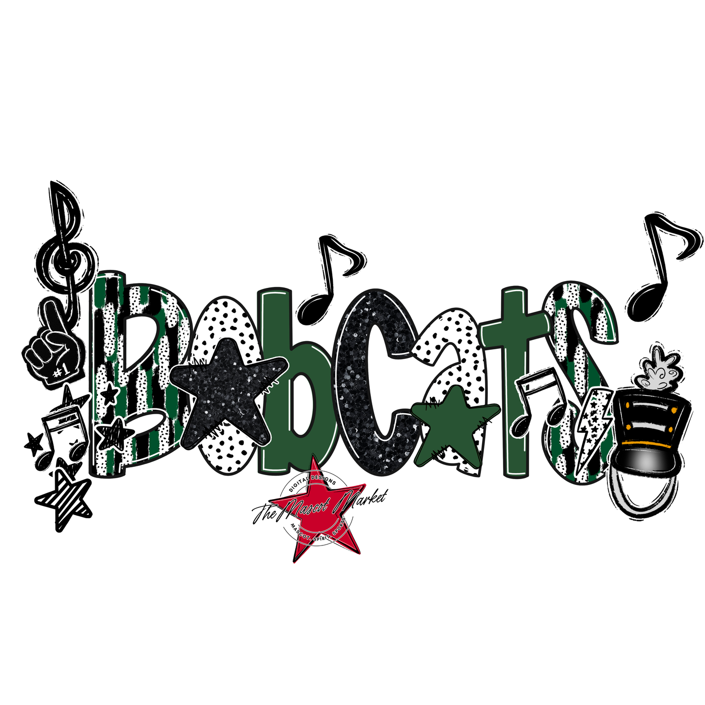 Bobcats Band Scrape-Green
