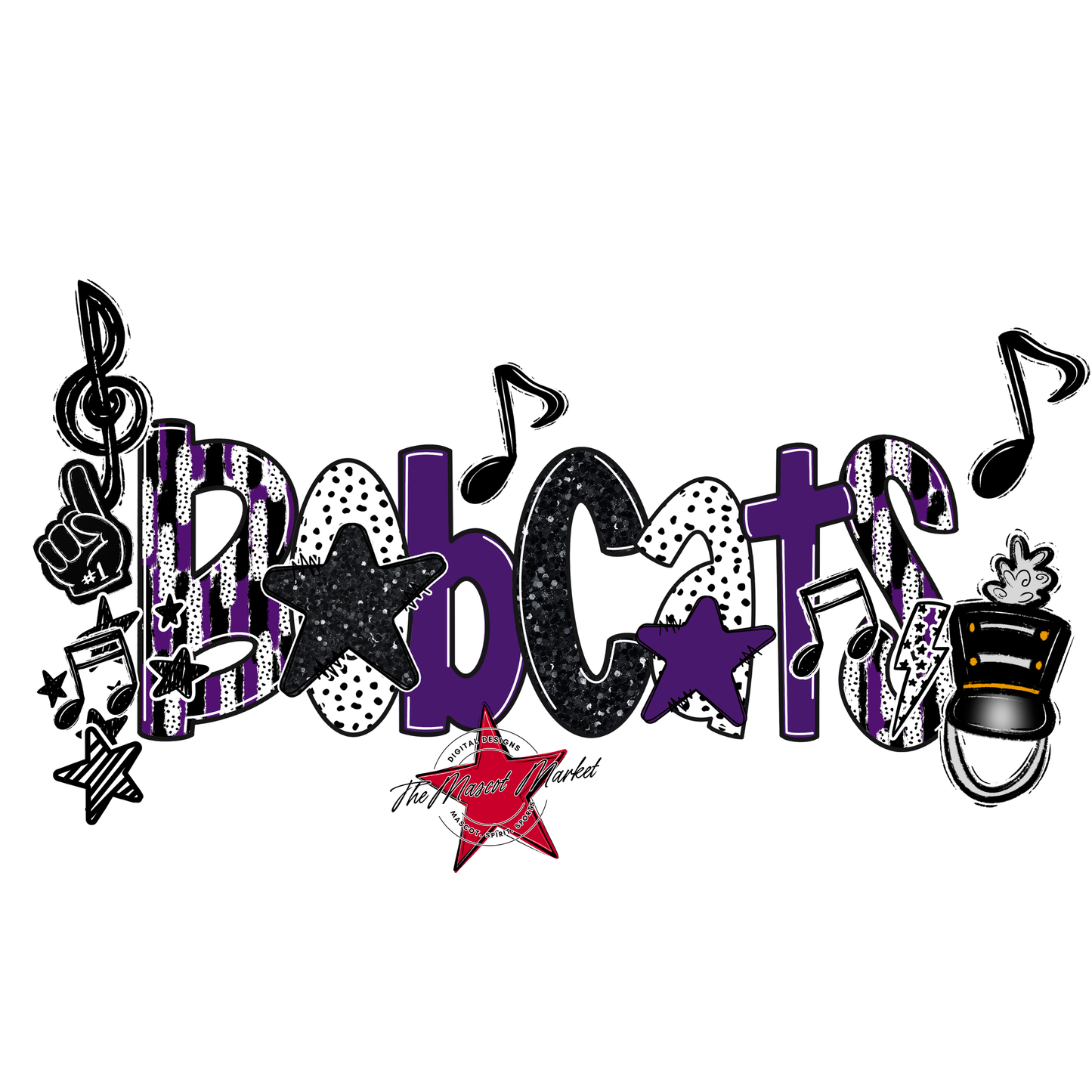 Bobcats Band Scrape-Purple