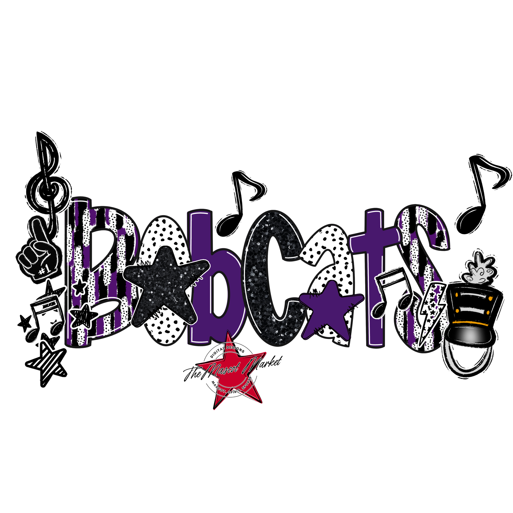 Bobcats Band Scrape-Purple