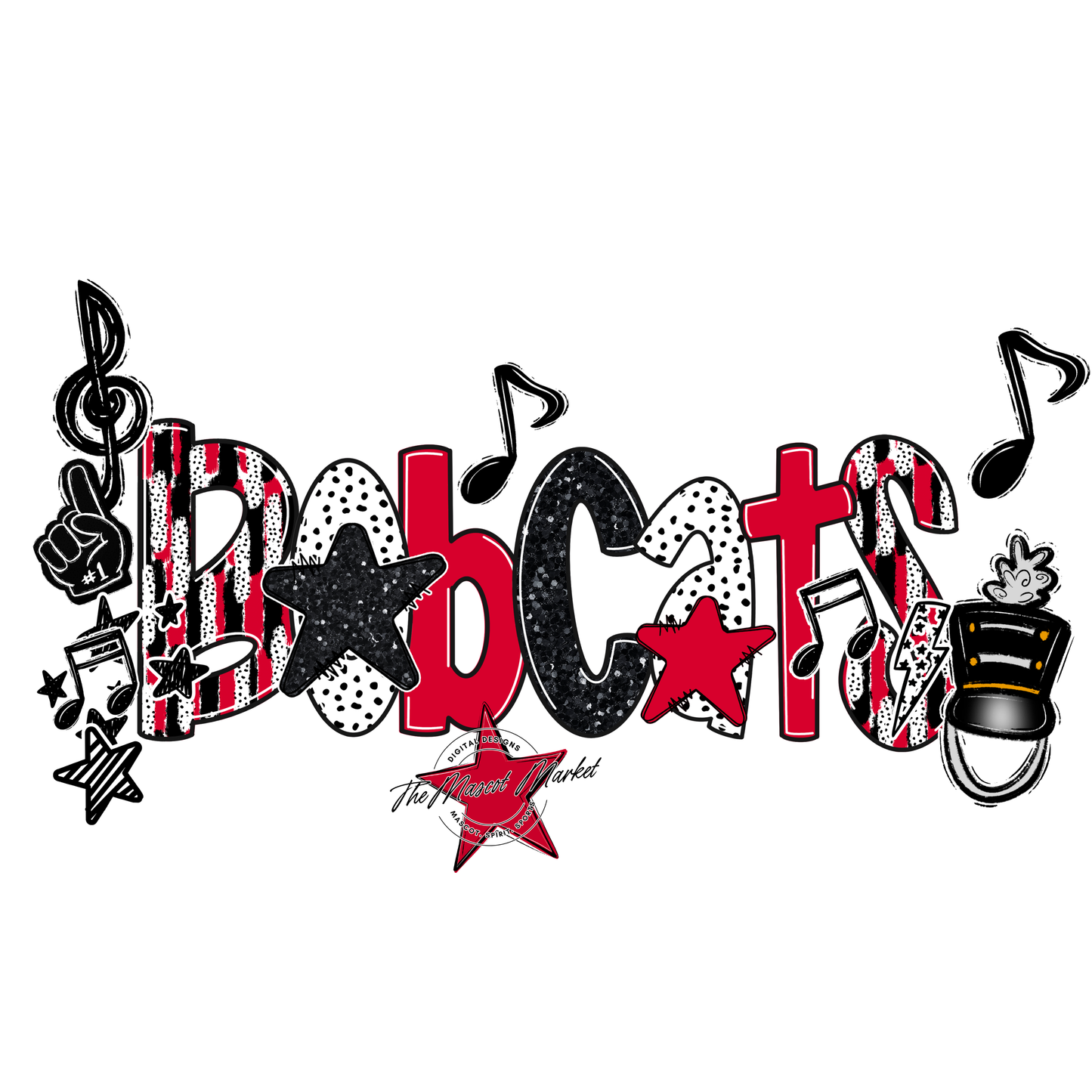 Bobcats Band Scrape-Red