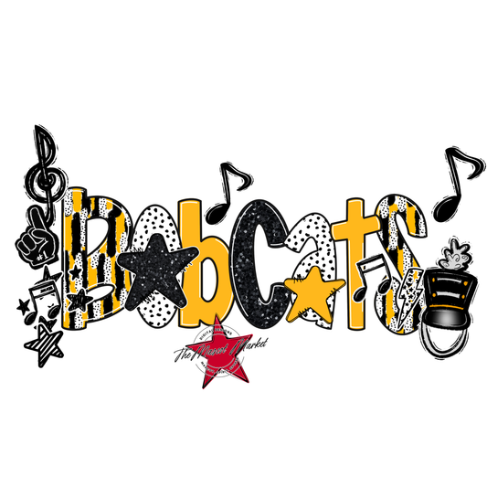 Bobcats Band Scrape-Yellow