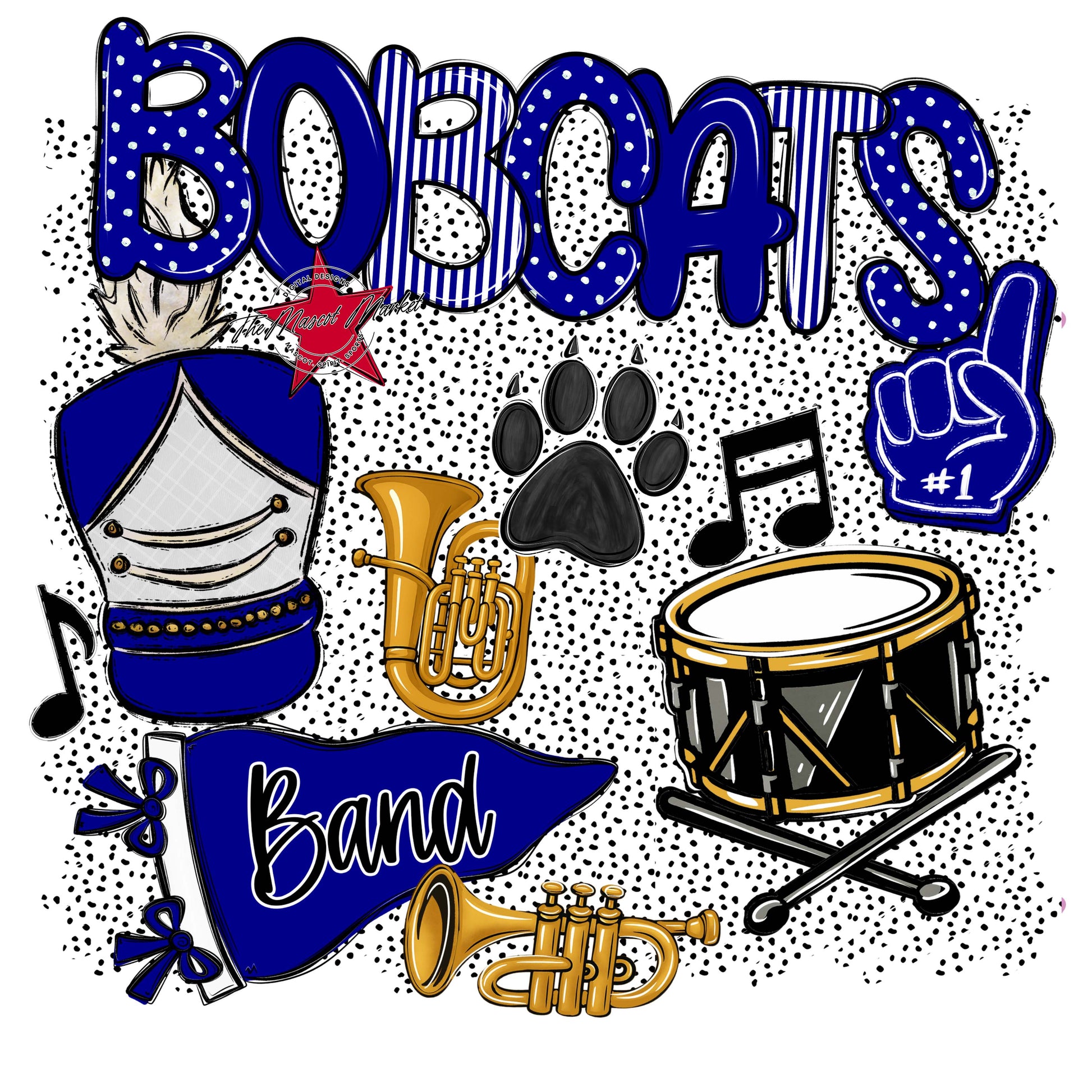 Bobcats Band Spirit-Blue