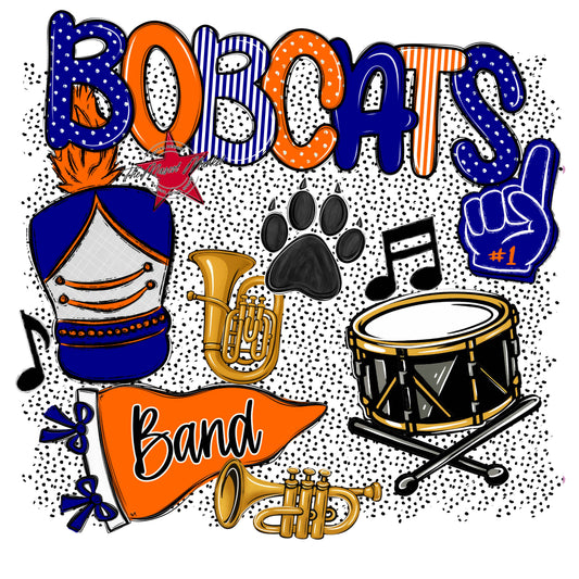 Bobcats Band Spirit-Blue & Orange