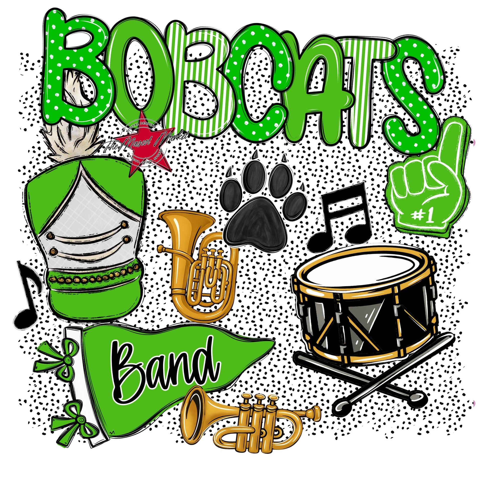 Bobcats Band Spirit-Bright Green
