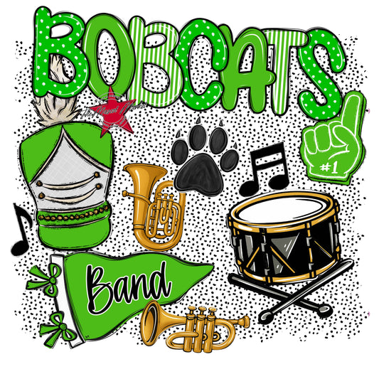 Bobcats Band Spirit-Bright Green