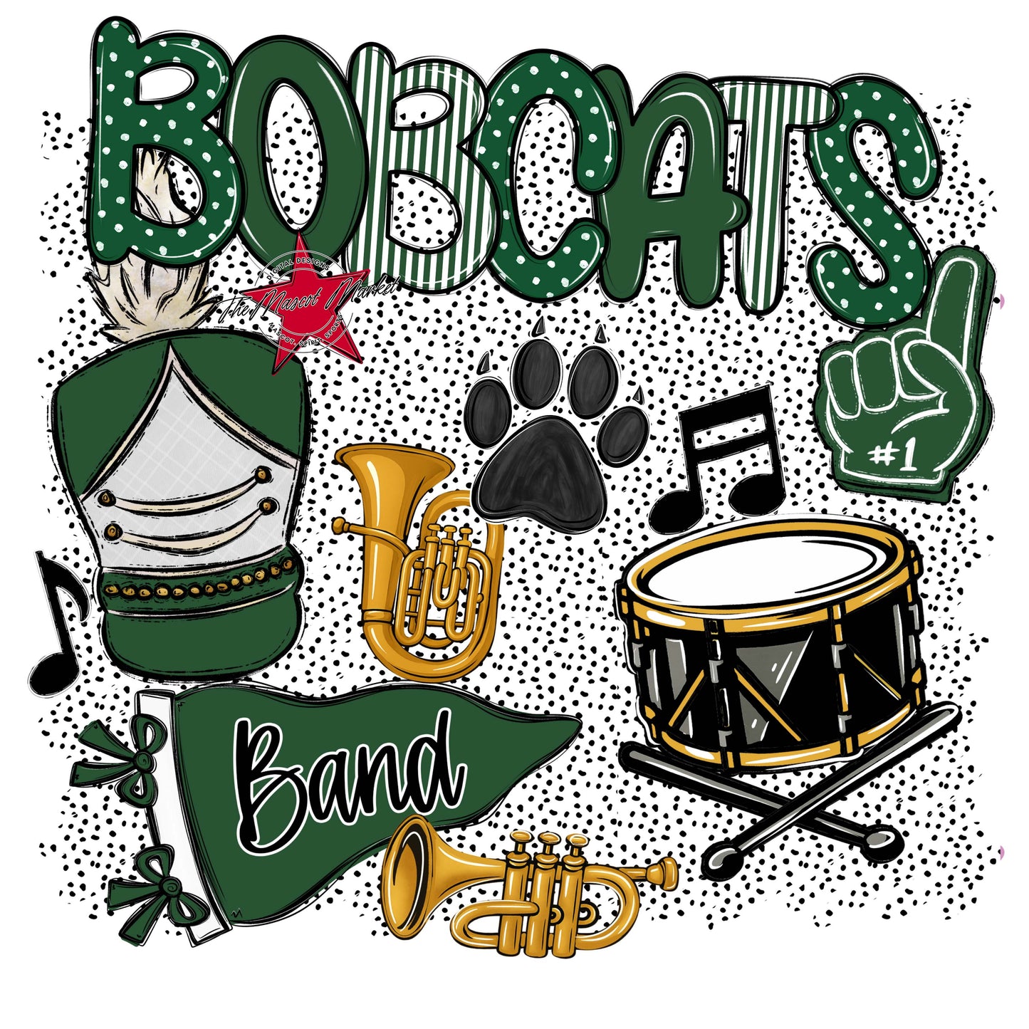 Bobcats Band Spirit-Green