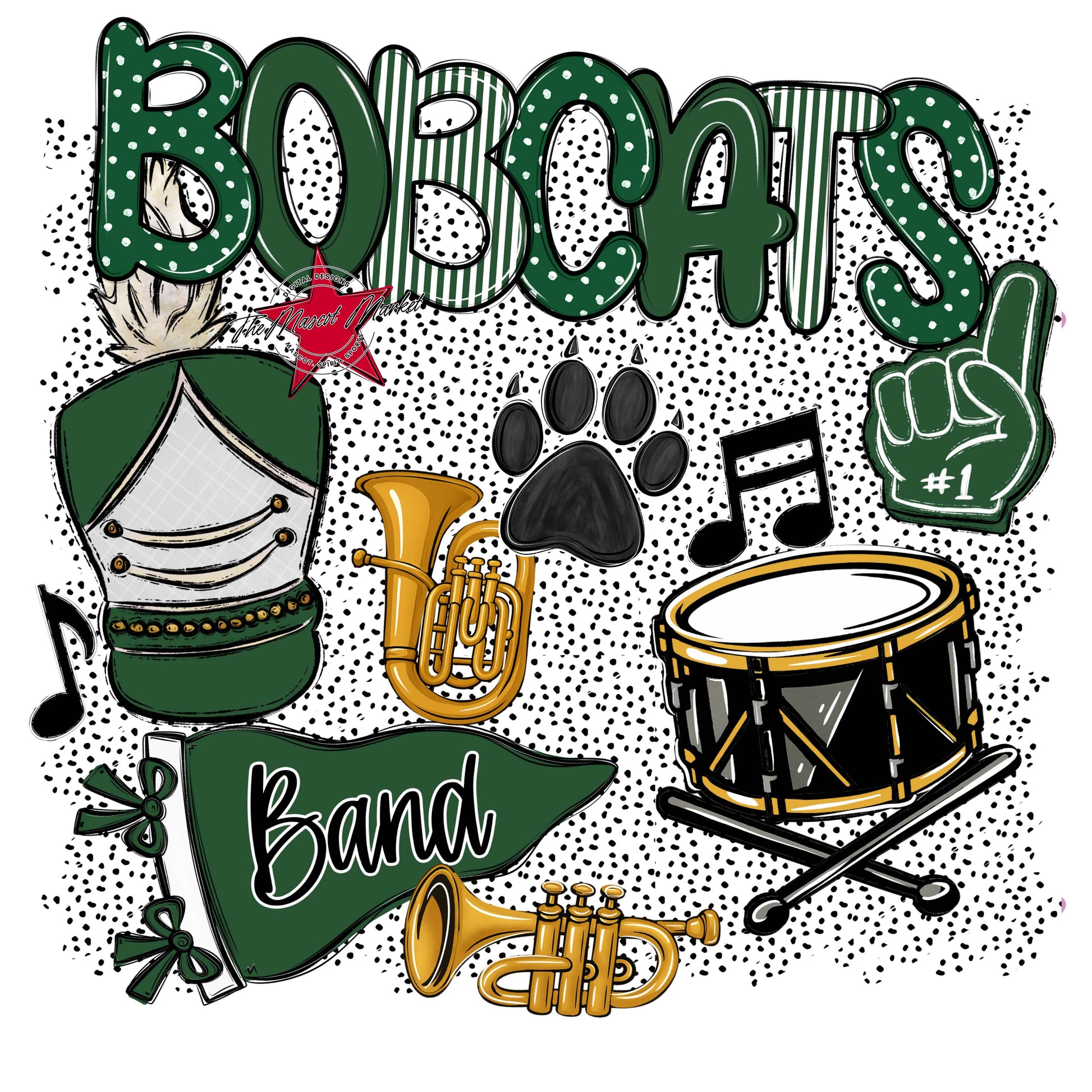 Bobcats Band Spirit-Green