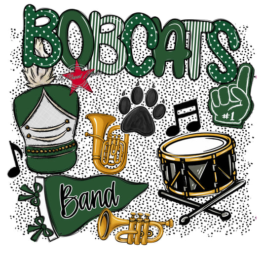 Bobcats Band Spirit-Green