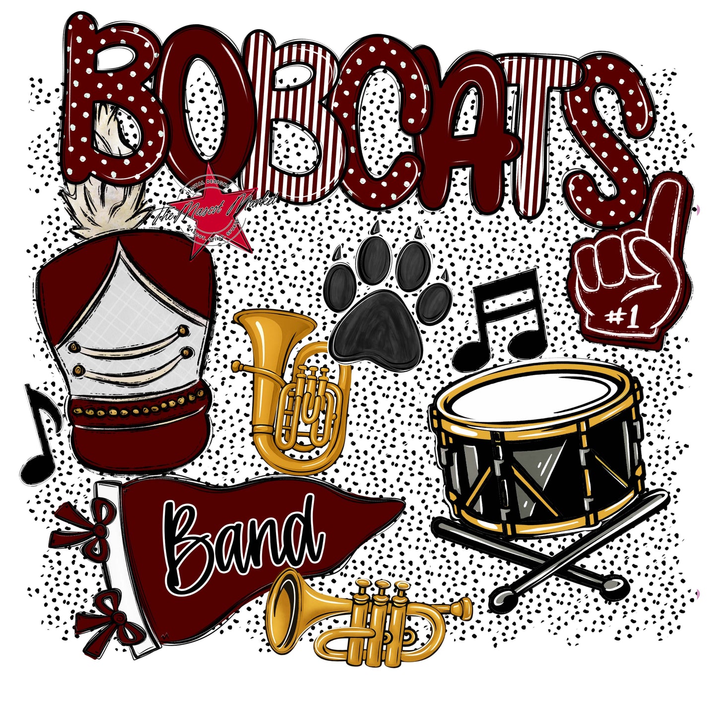 Bobcats Band Spirit-Maroon