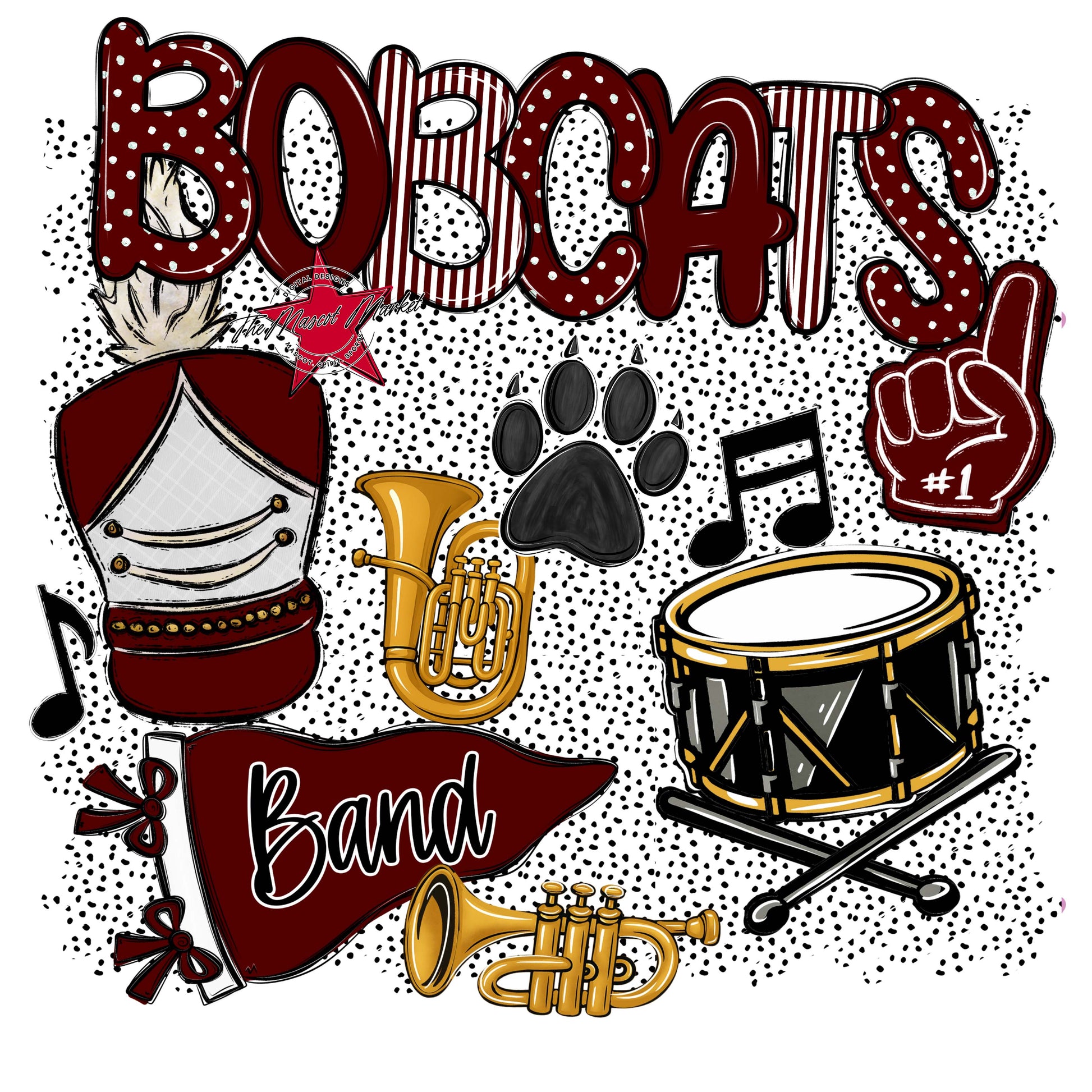 Bobcats Band Spirit-Maroon