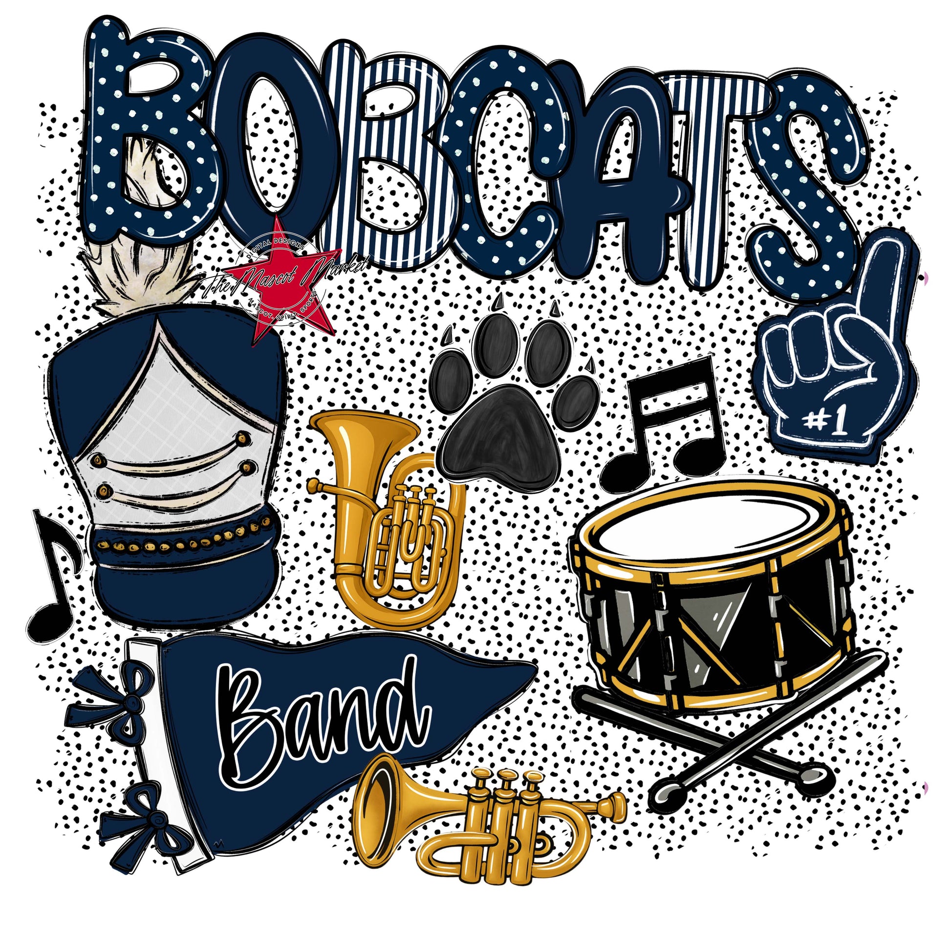 Bobcats Band Spirit-Navy