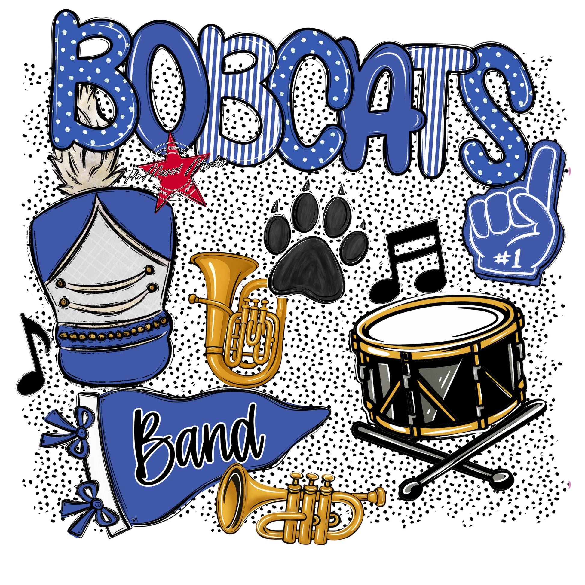 Bobcats Band Spirit-Off Blue