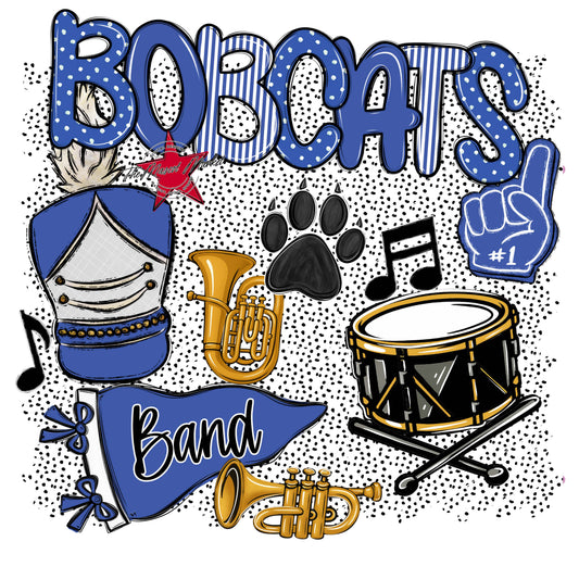 Bobcats Band Spirit-Off Blue