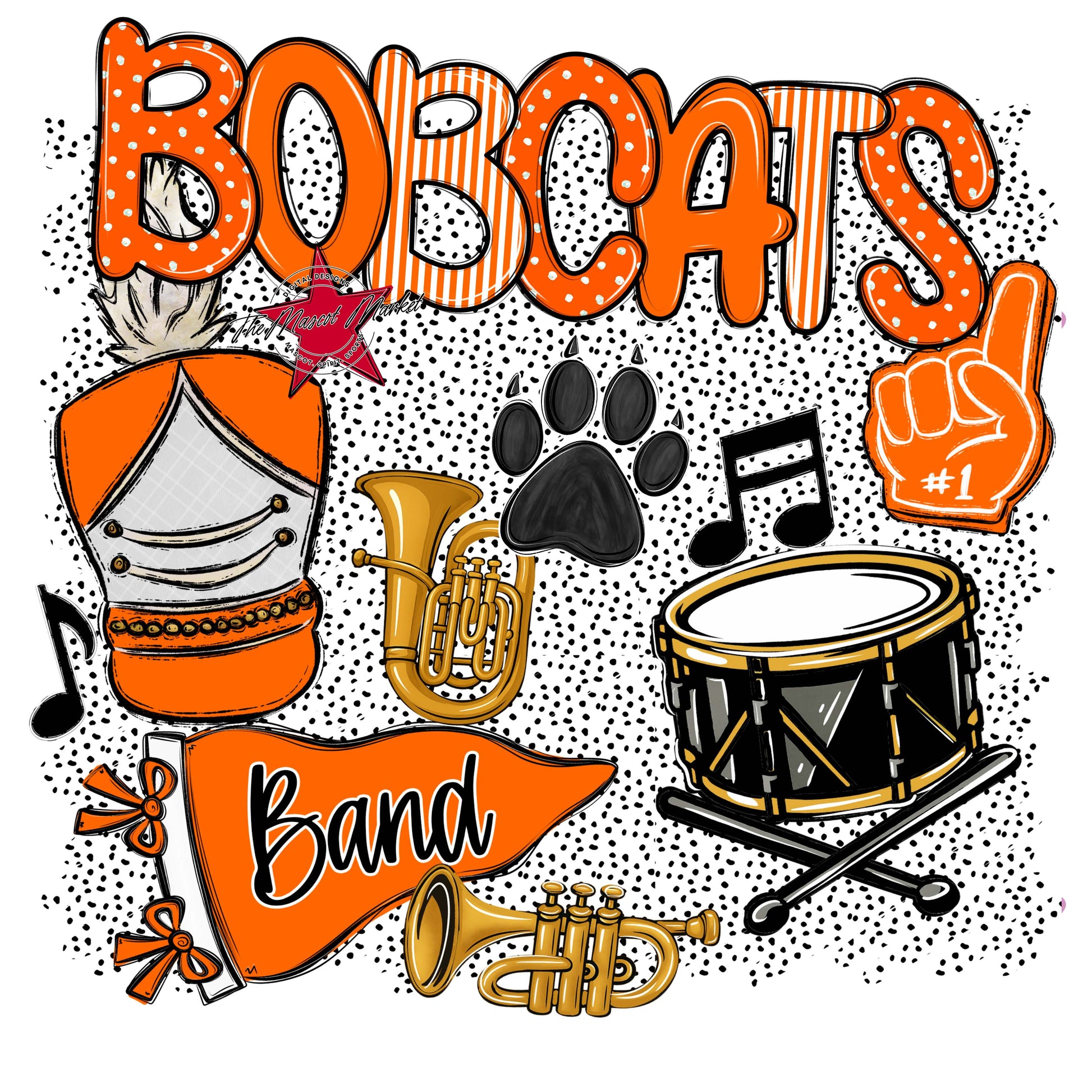 Bobcats Band Spirit-Orange