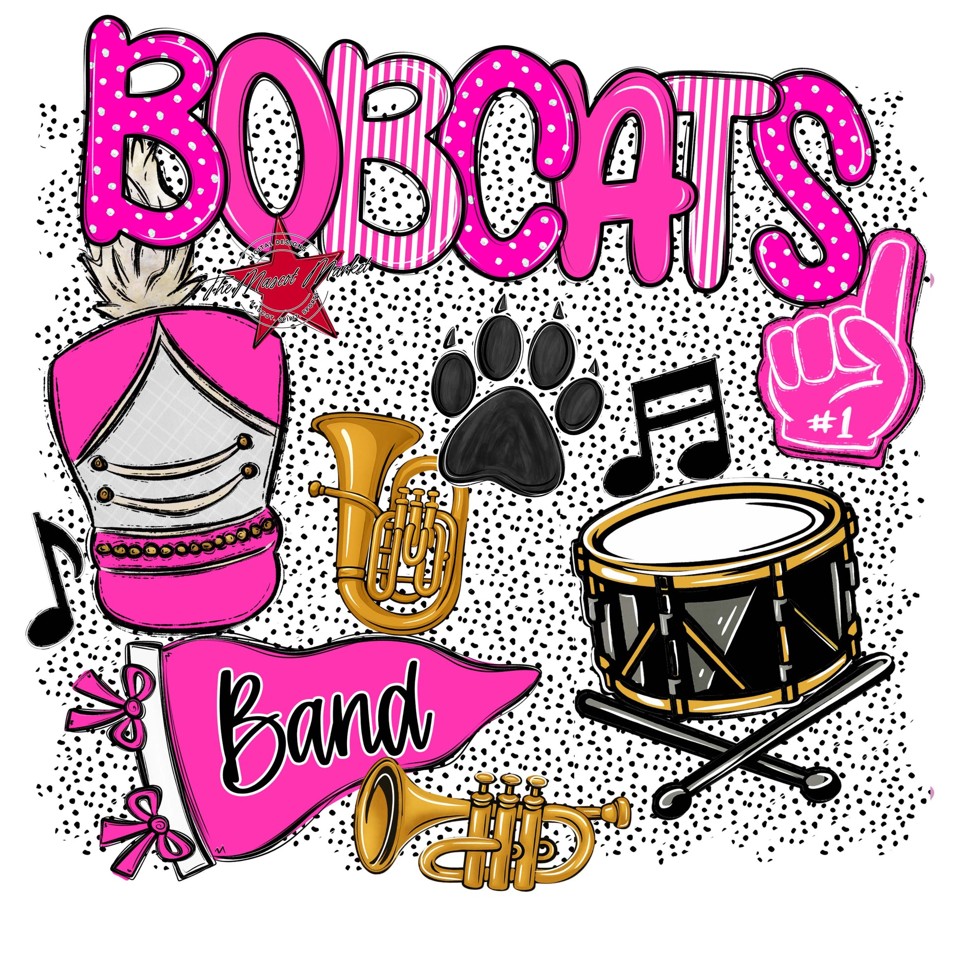 Bobcats Band Spirit-Pink
